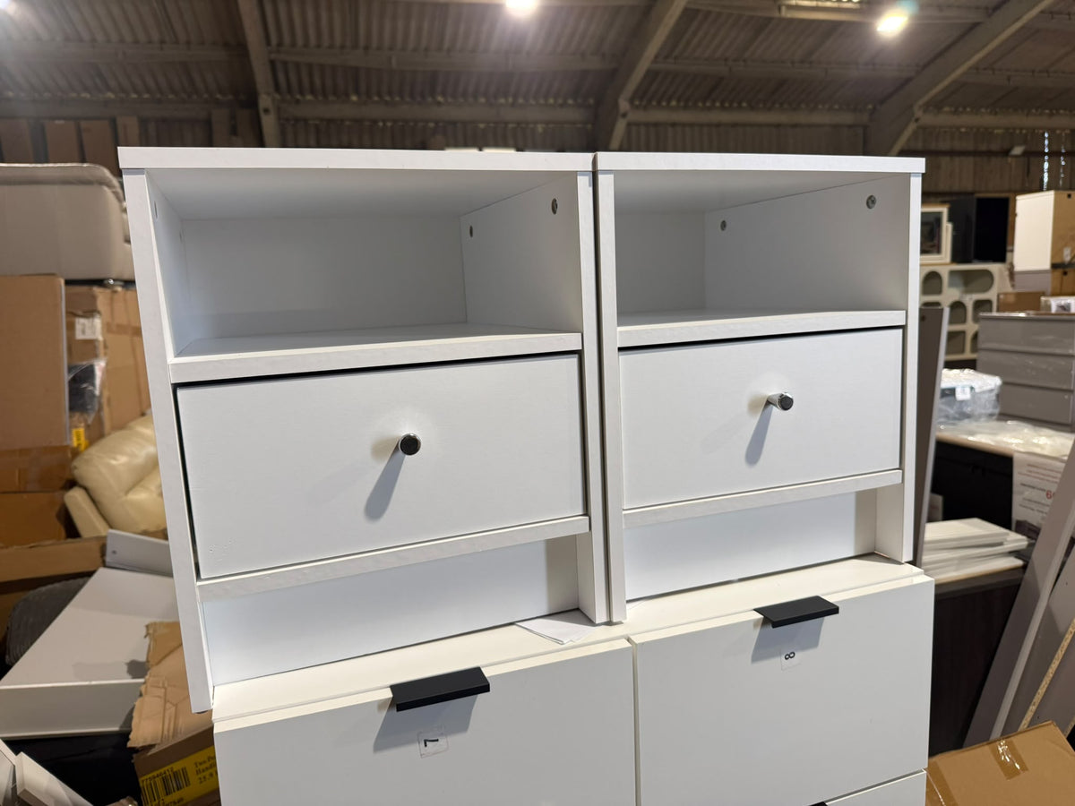 Assembled Malibu 1 Drawer Bedside Table - White