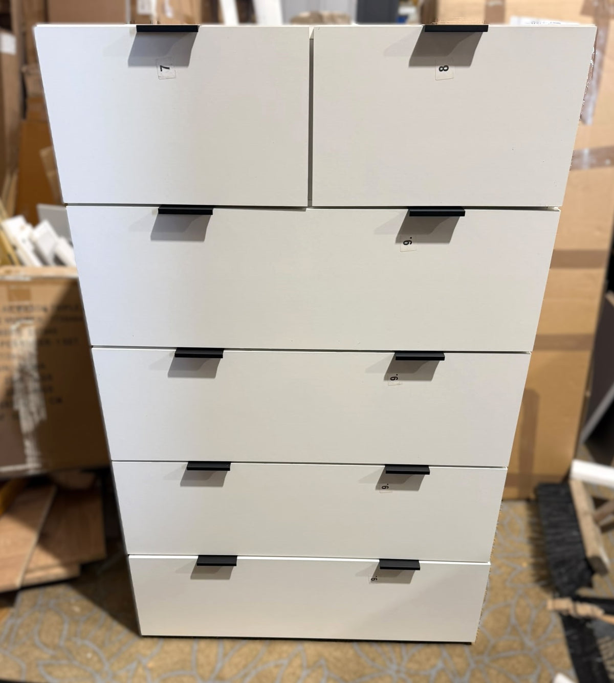Assembled Zeke 6 Drawer Tallboy - White