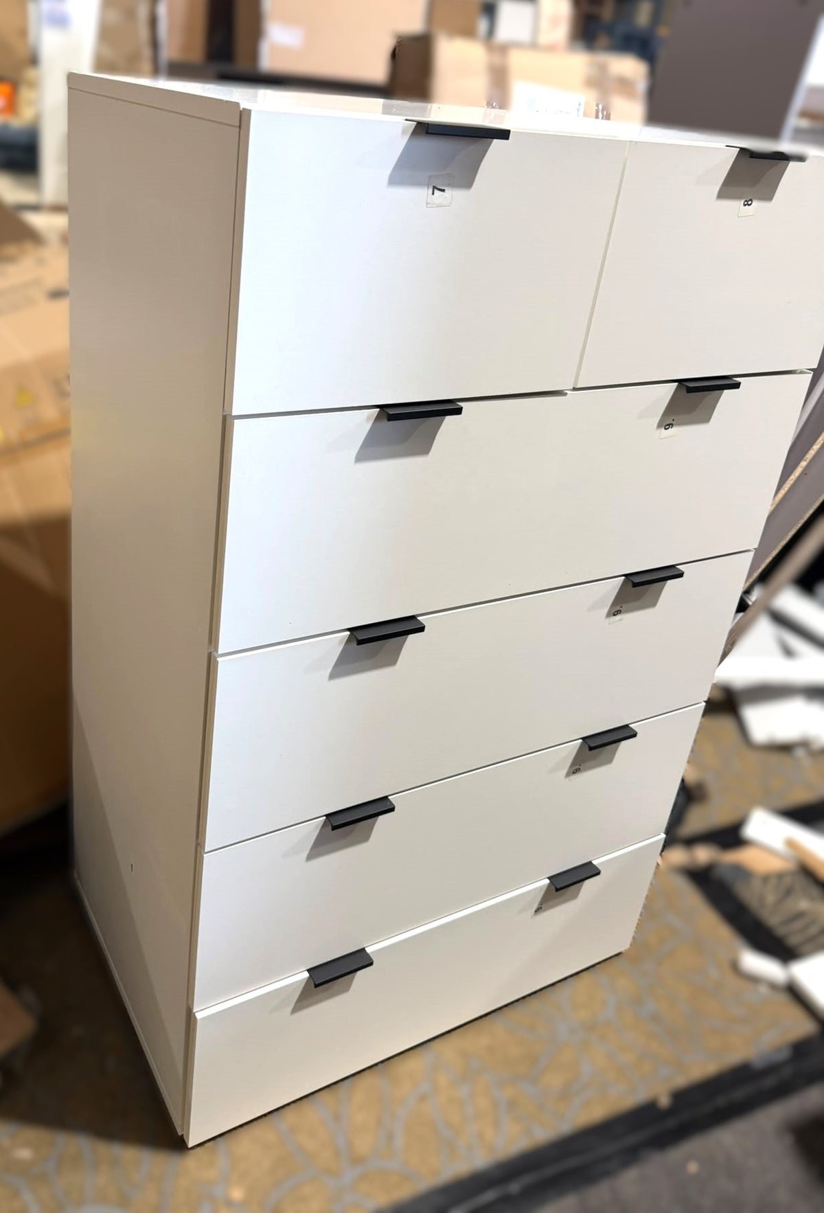 Assembled Zeke 6 Drawer Tallboy - White