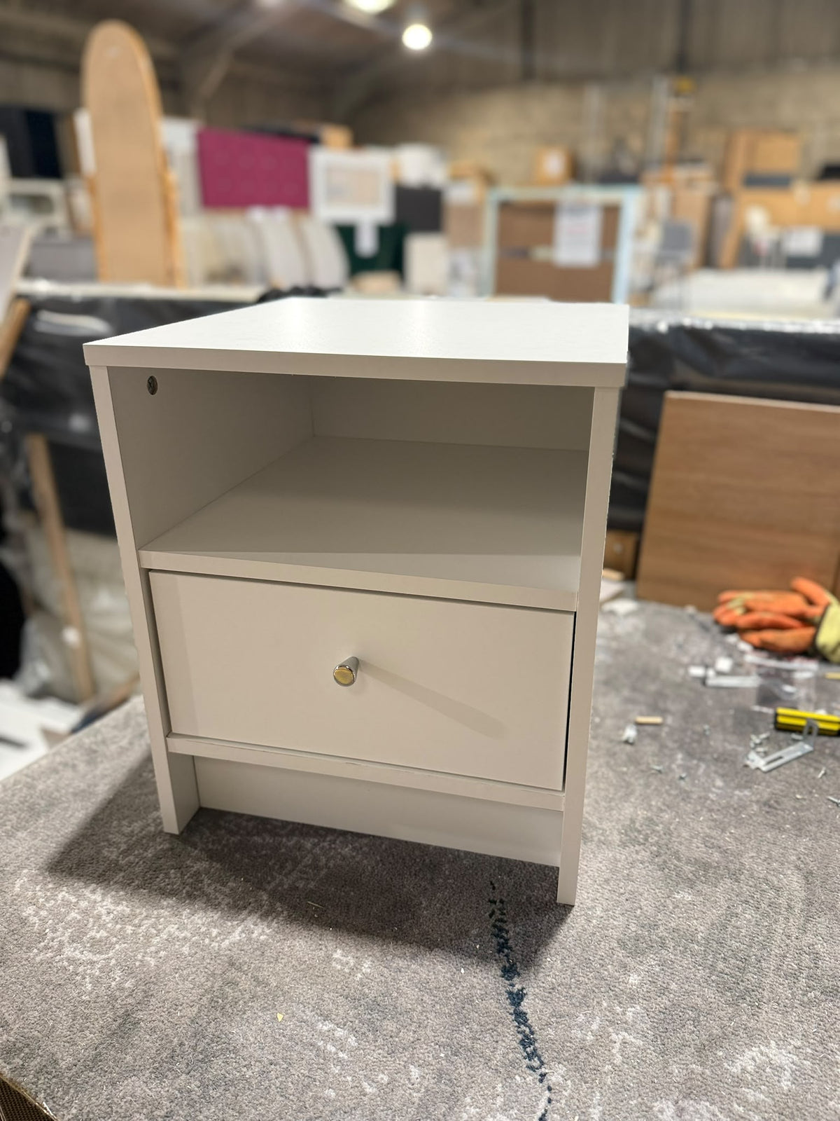 Assembled Malibu 1 Drawer Bedside Table - White