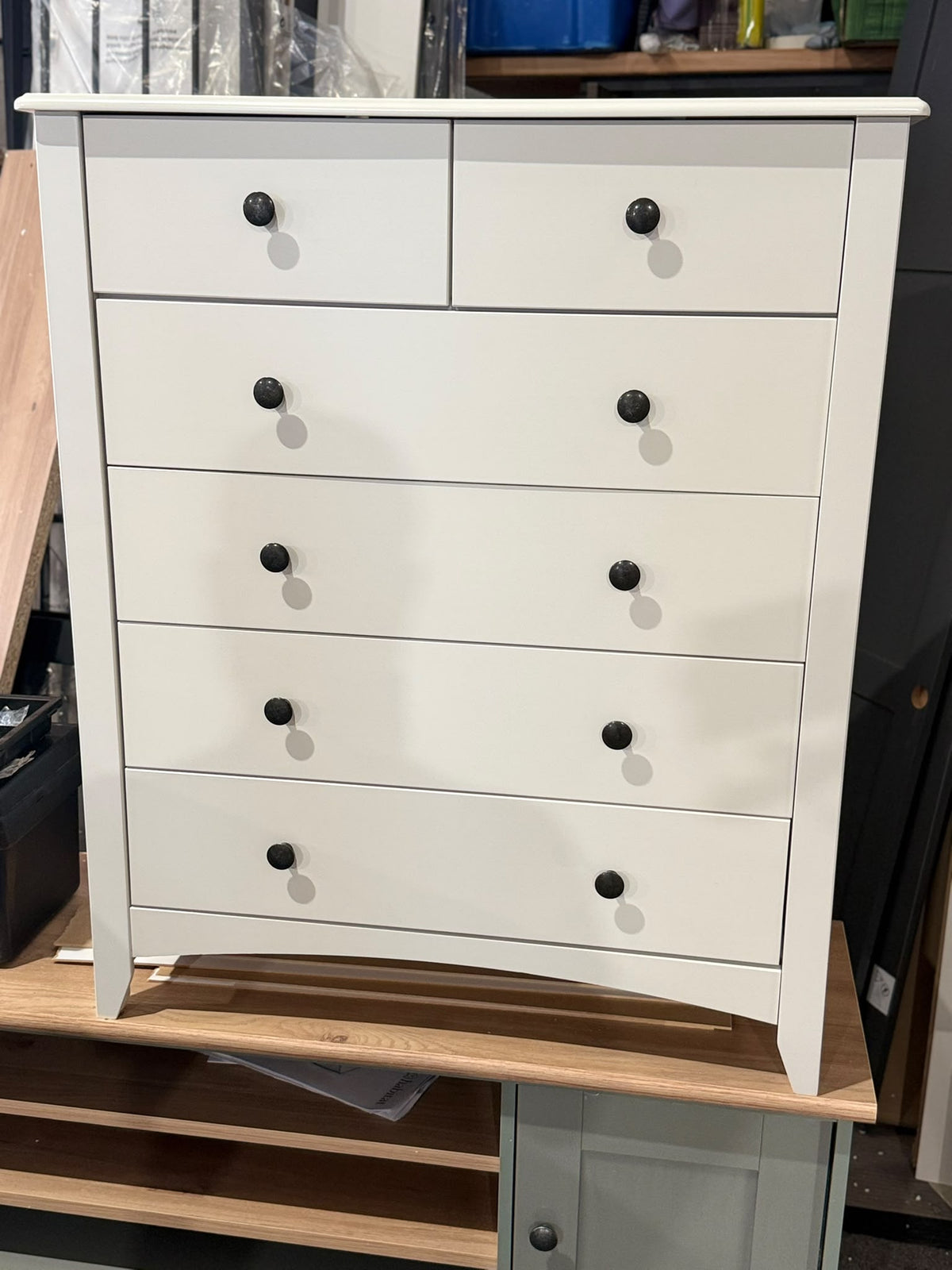 Assembled Minato Slim 6 Drawer Chest - White