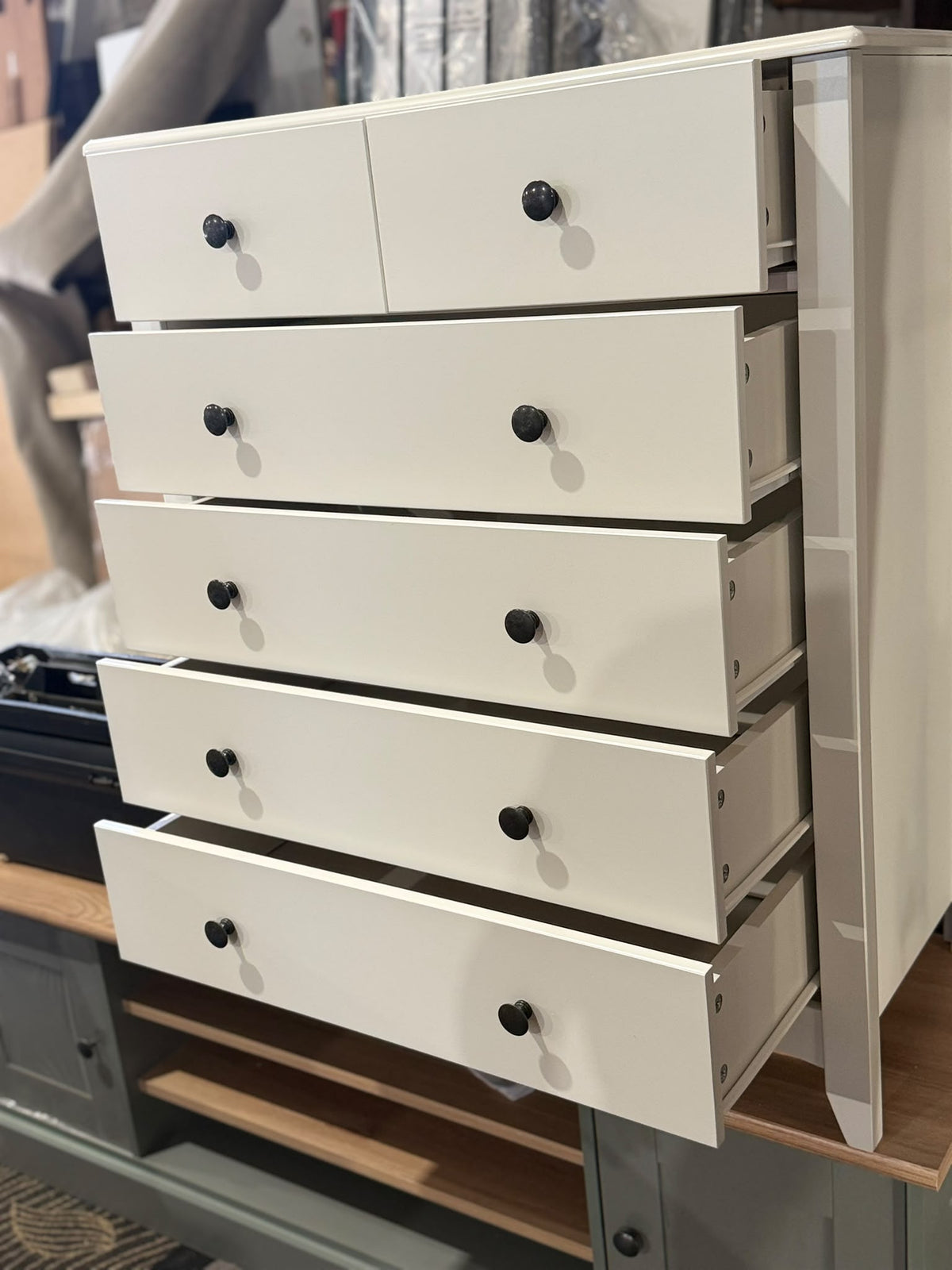 Assembled Minato Slim 6 Drawer Chest - White
