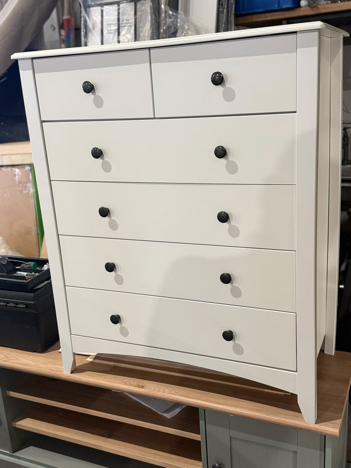 Assembled Minato Slim 6 Drawer Chest - White