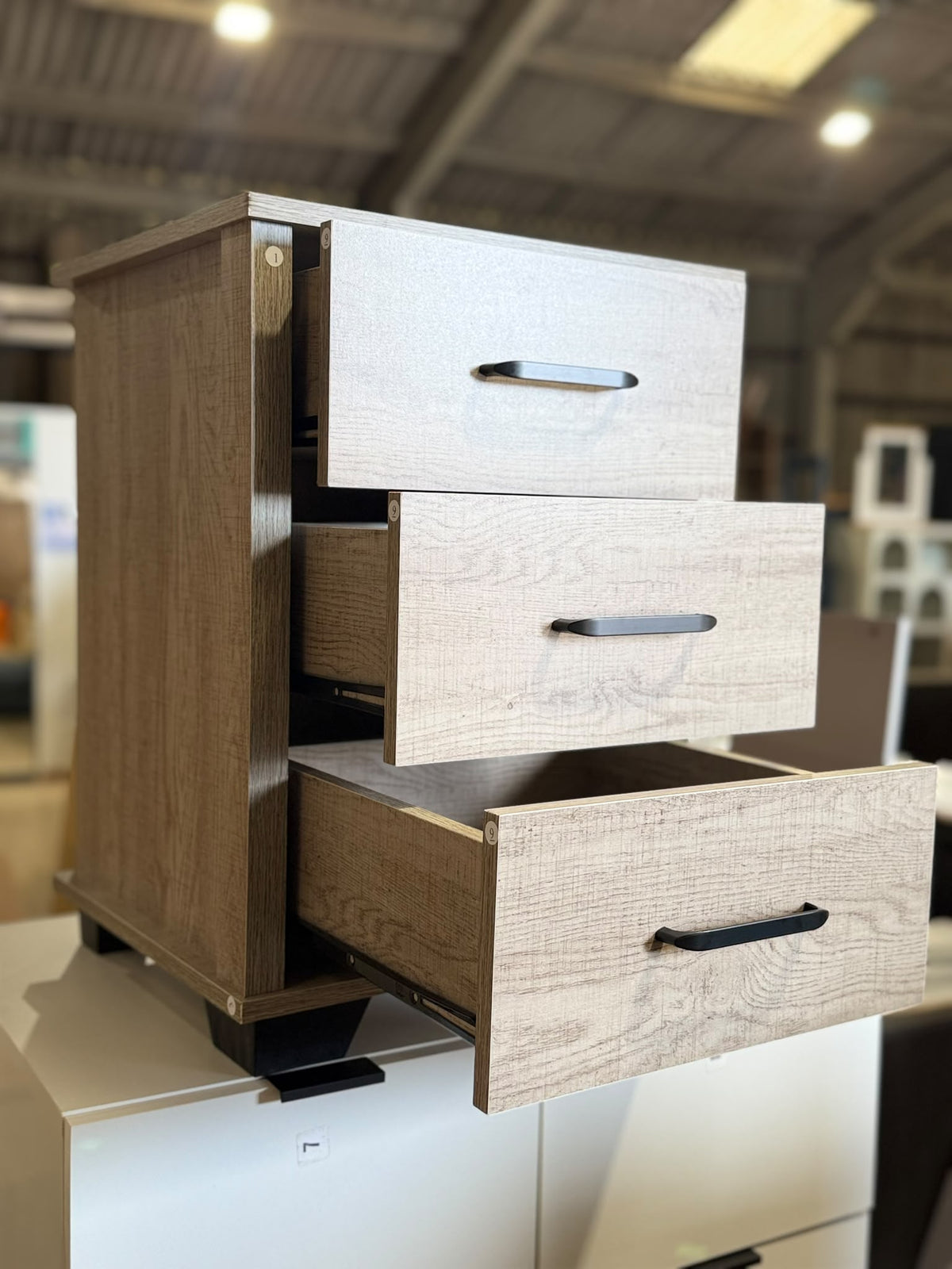 Assembled Drawer Bedside - Light Oak