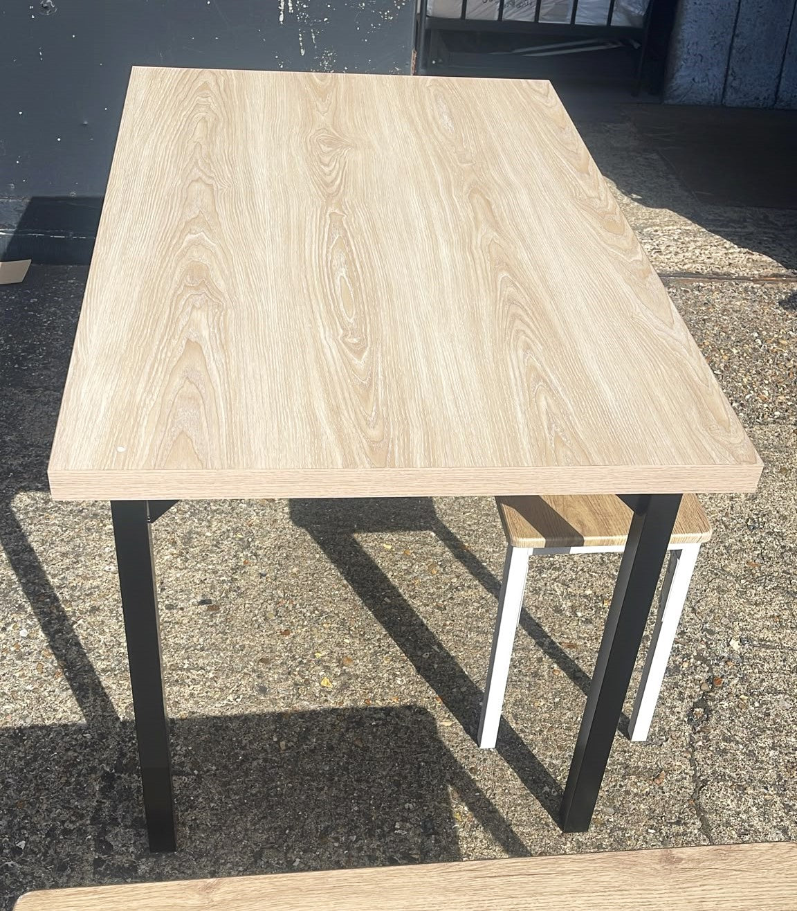 Assembled Bolitzo Oak Dining Table - Black