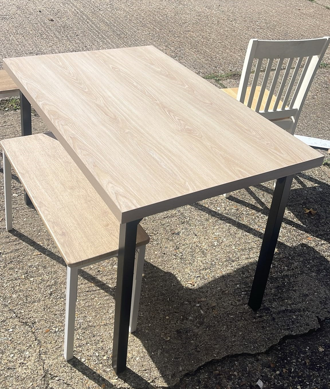 Assembled Bolitzo Oak Dining Table - Black