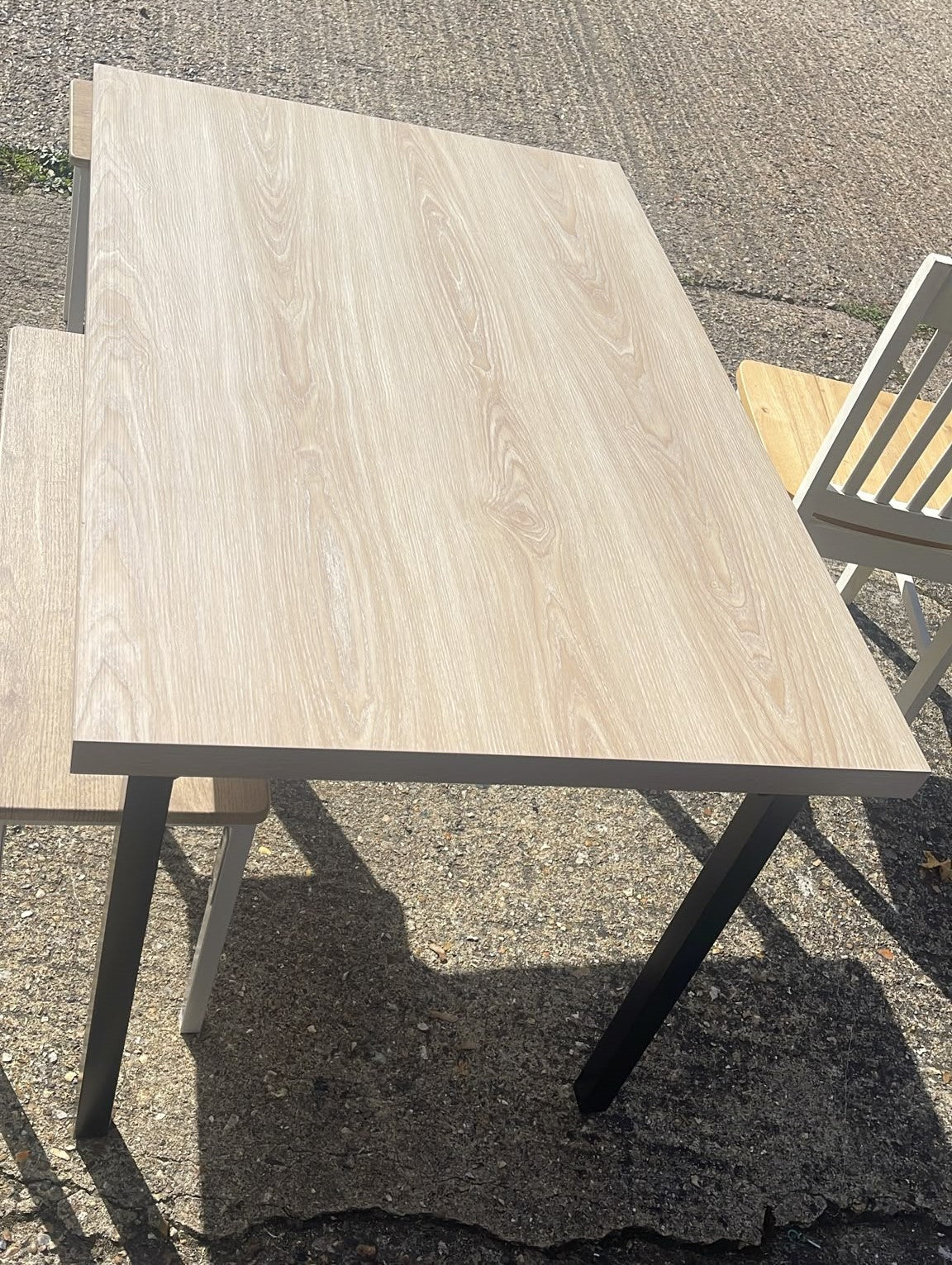 Assembled Bolitzo Oak Dining Table - Black