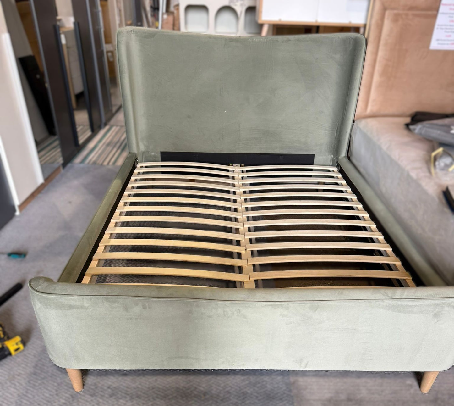 Assembled Habitat Betty Kingsize Bed Frame - Green