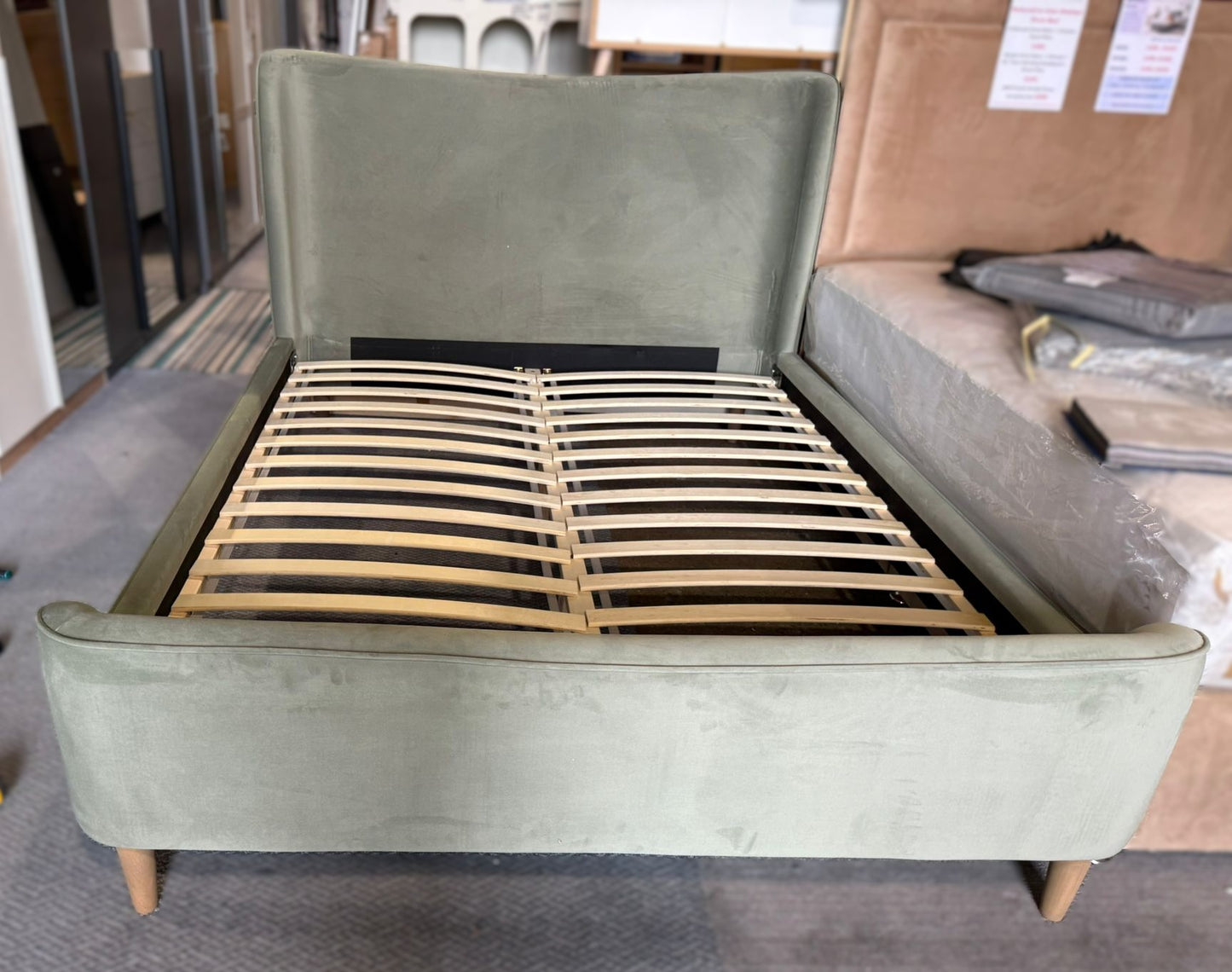 Assembled Habitat Betty Kingsize Bed Frame - Green