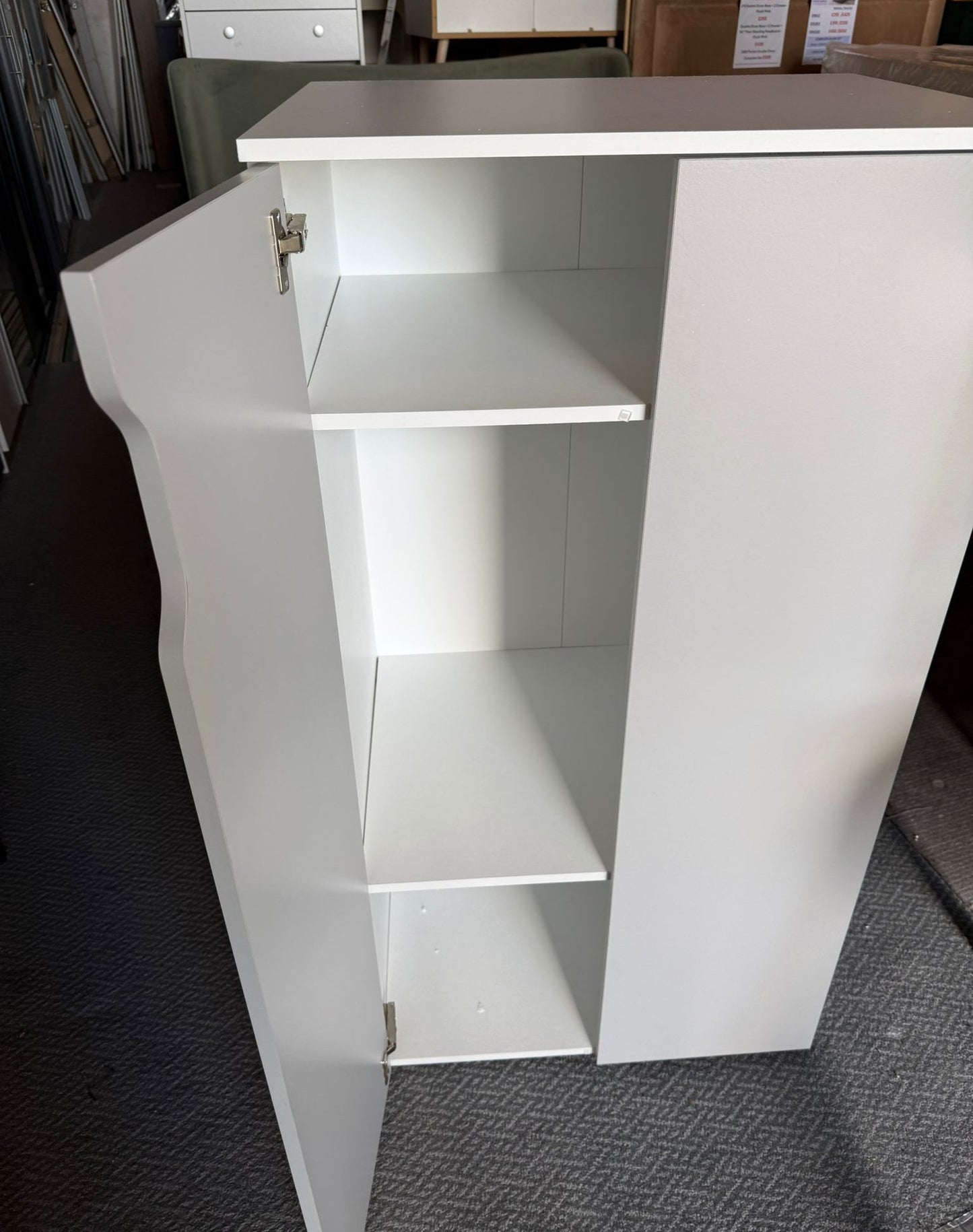 Assembled Habitat Pod 2 Door Short Wardrobe - White / Grey