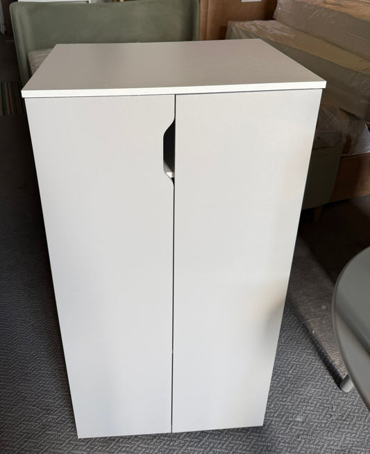 Assembled Habitat Pod 2 Door Short Wardrobe - White / Grey