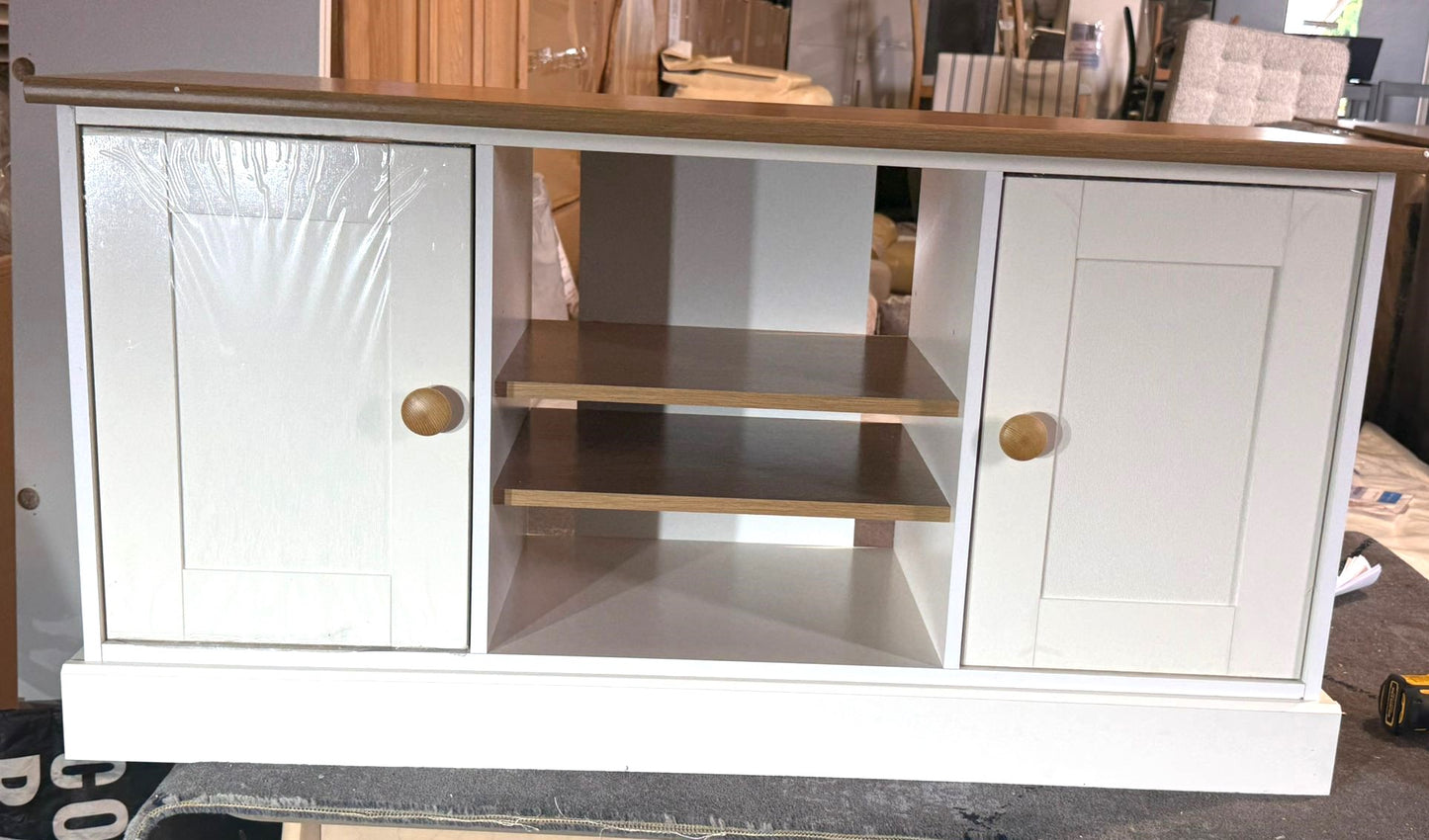 Assembled Winchester 2 Door TV Unit - Cream