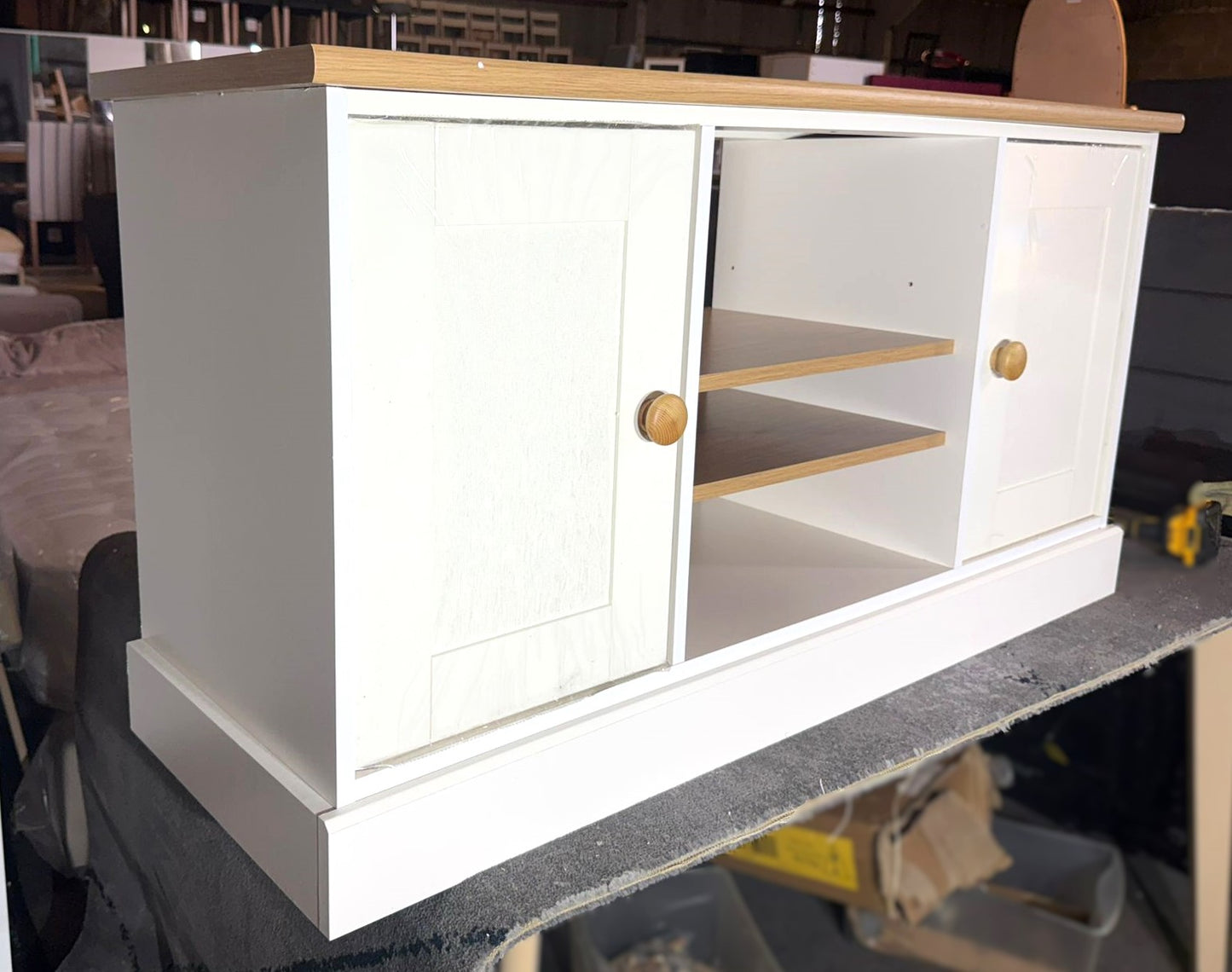 Assembled Winchester 2 Door TV Unit - Cream
