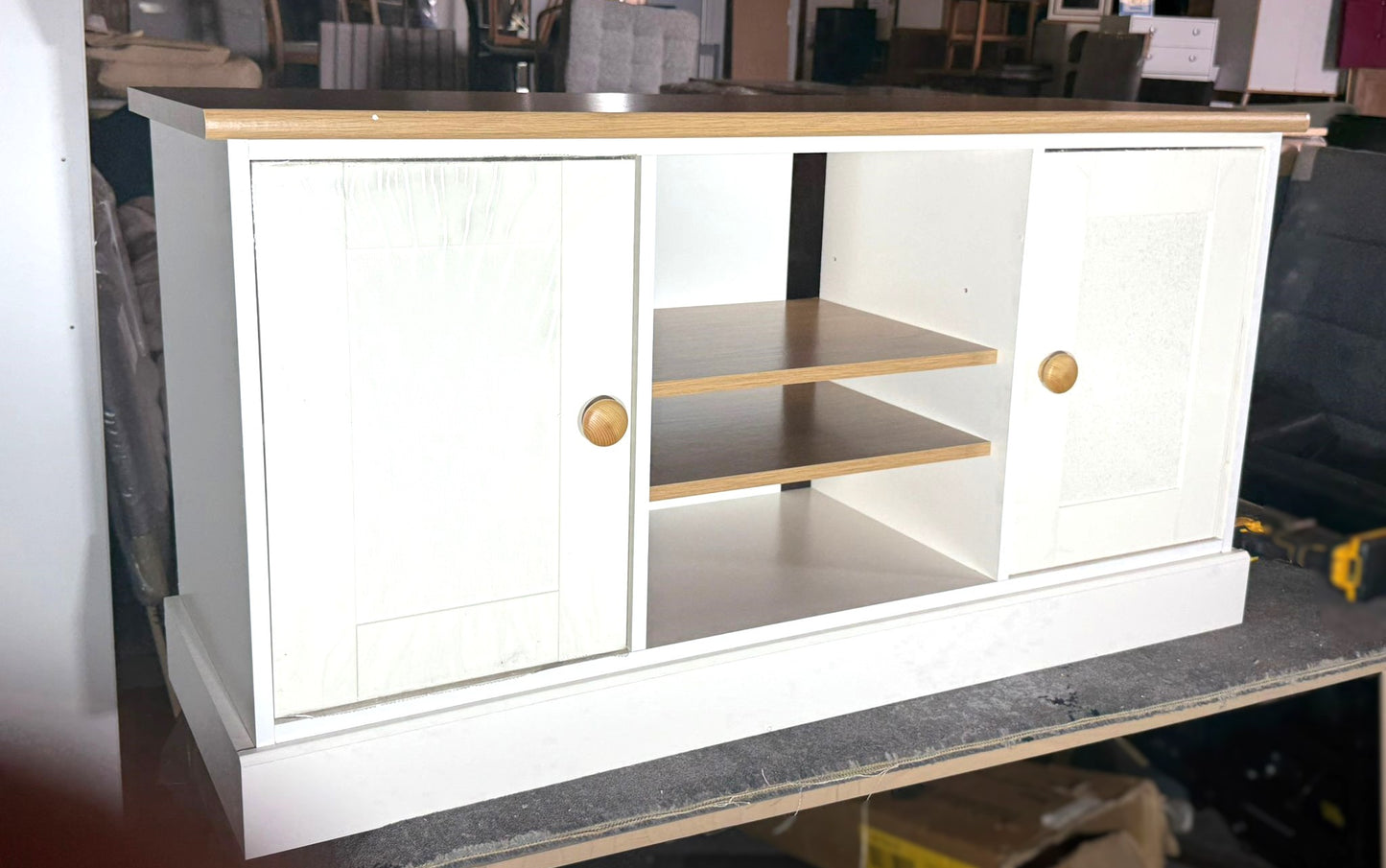 Assembled Winchester 2 Door TV Unit - Cream