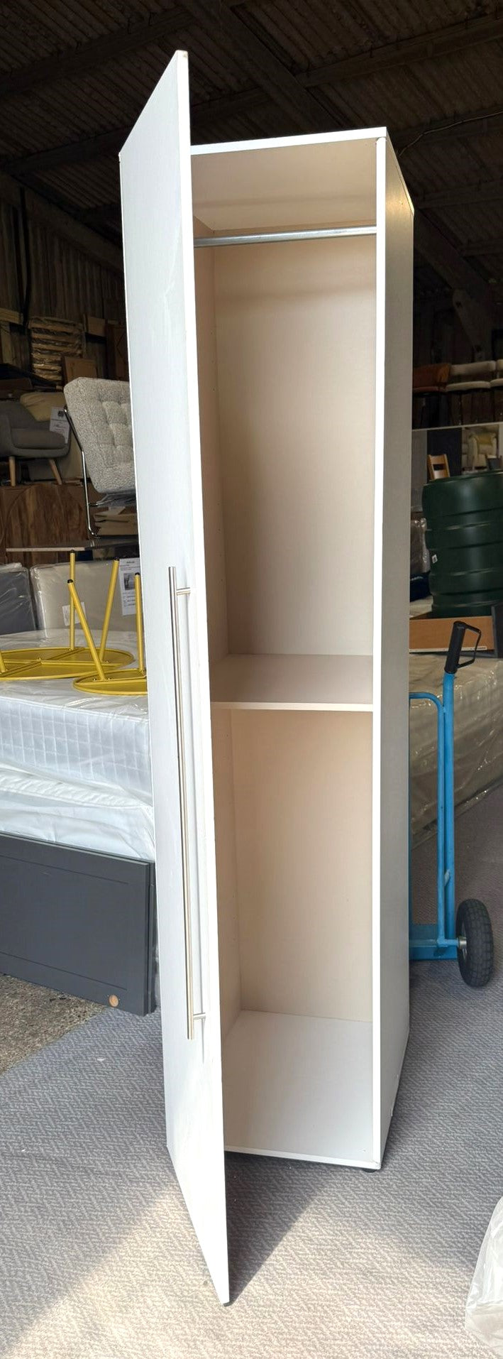 Assembled Habitat Atlas 1 Door Tall Wardrobe - White (damage)