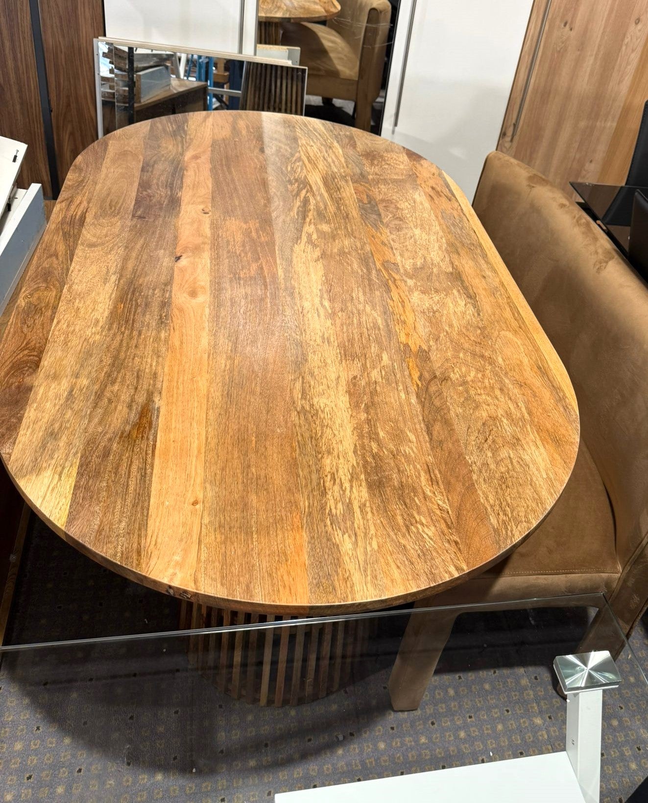 Assembled Habitat Jericho Solid Wood 6 Seater Dining Table - Natural