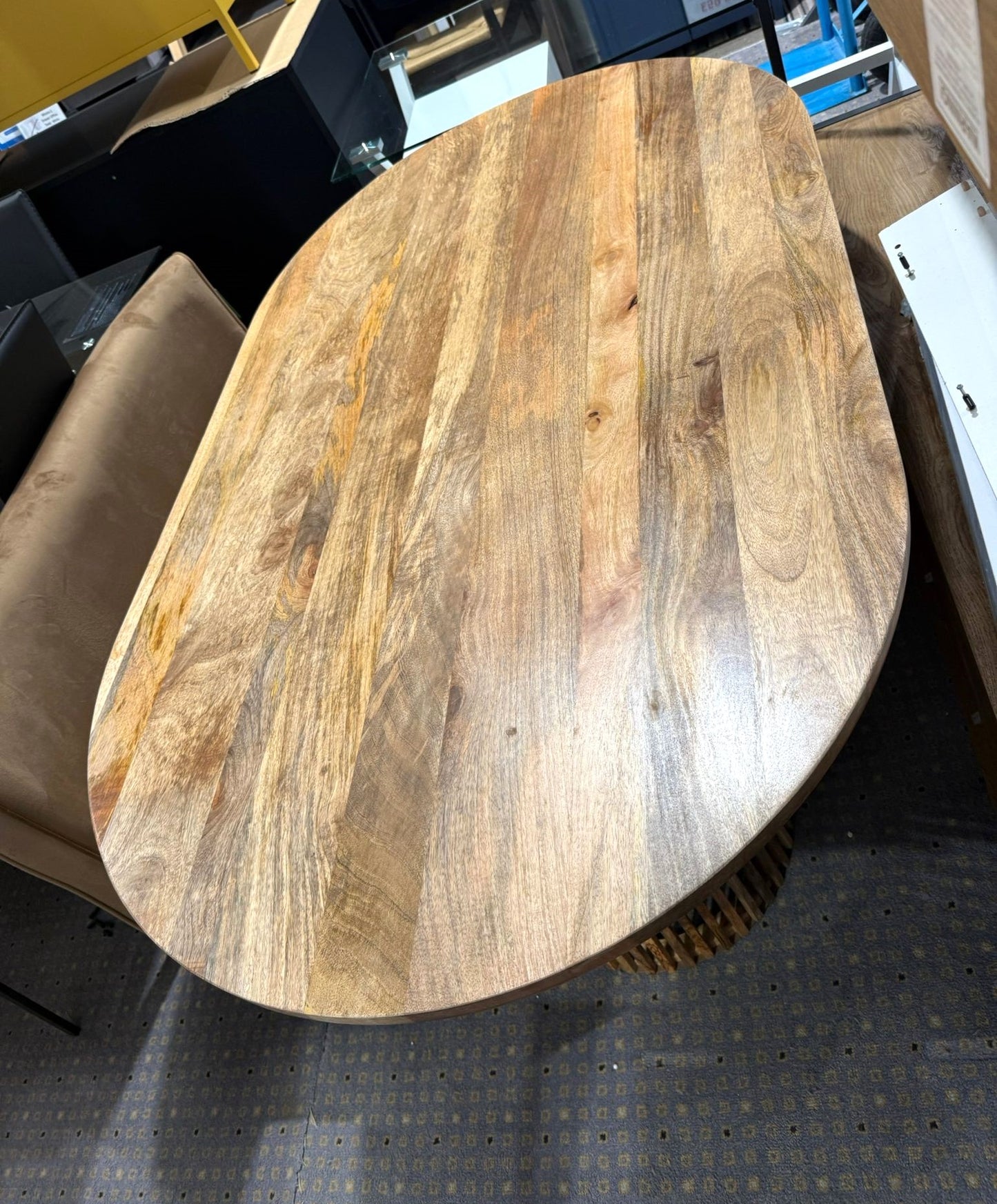 Assembled Habitat Jericho Solid Wood 6 Seater Dining Table - Natural