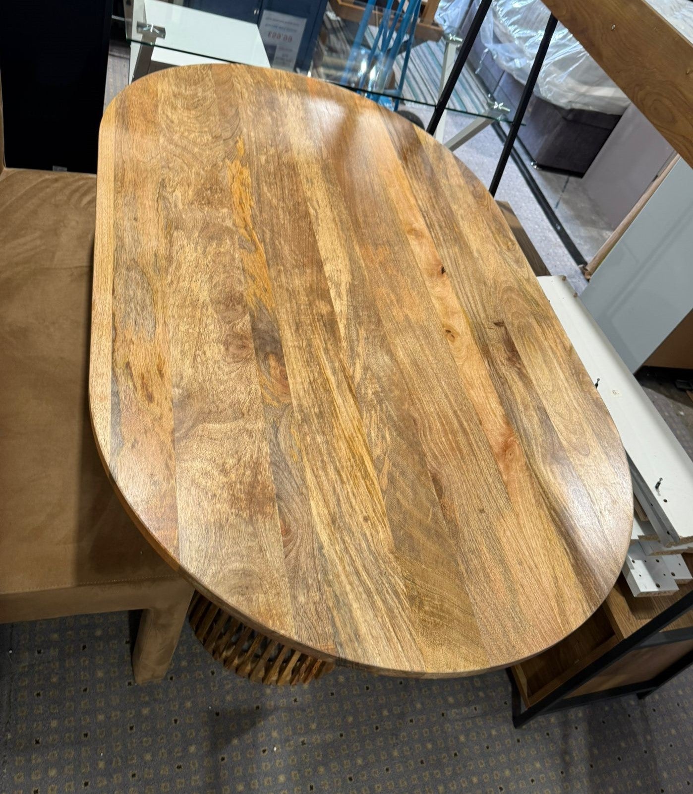 Assembled Habitat Jericho Solid Wood 6 Seater Dining Table - Natural