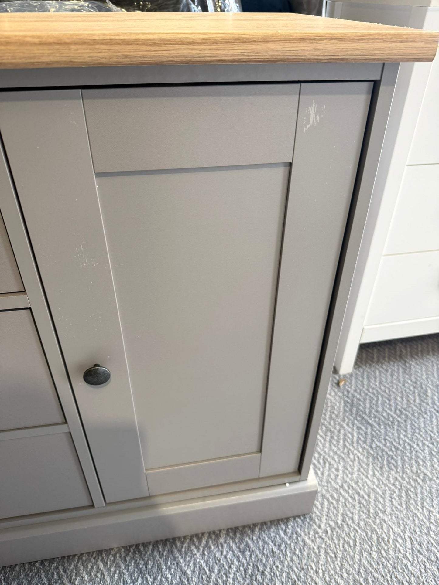 Assembled Winchester 2 Door 3 Drawer Sideboard - Grey (damage)