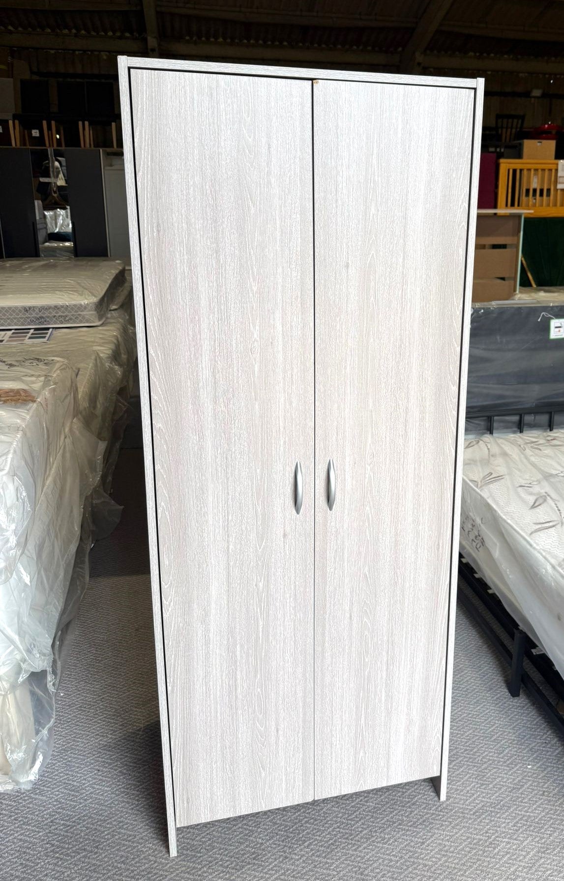Assembled Seville 2 Door Wardrobe - Grey Oak Effect