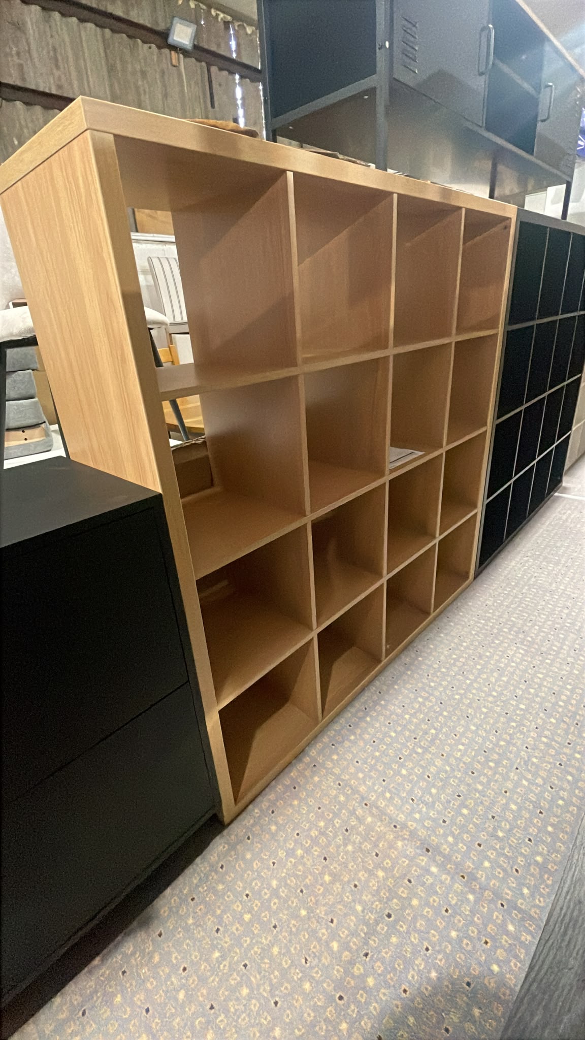 Assembled Habitat Squares Plus 16 Cube Storage Unit - Oak Effect