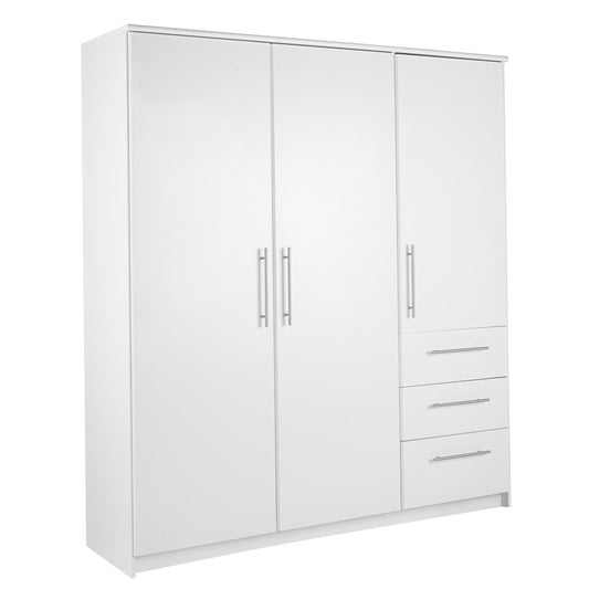 Normandy 3 Door 3 Drawer Extra Large Wardrobe - White