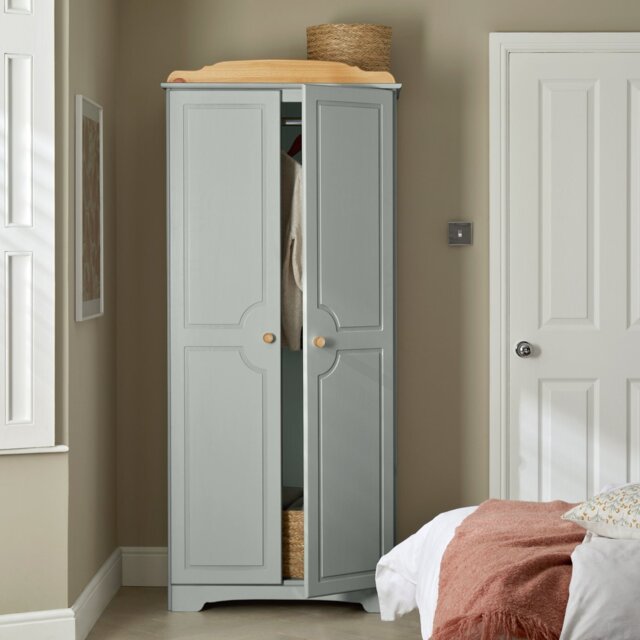 Assembled Nordic 2 Door Wardrobe - Grey