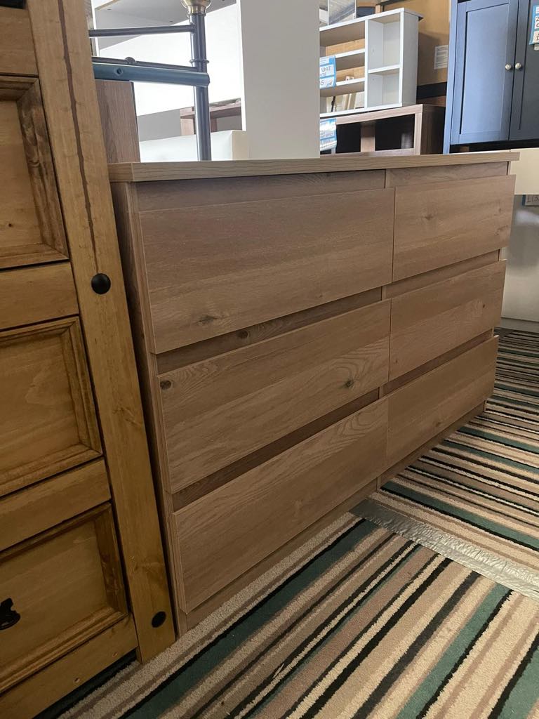 Assembled Habitat Jenson 3+3 Drawer Chest - Oak Effect