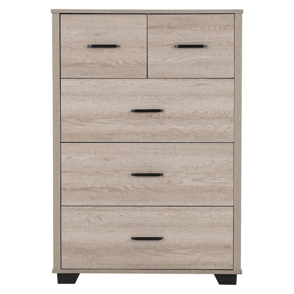 Assembled Light Oak Effect 3+ 2 Drawer Chest