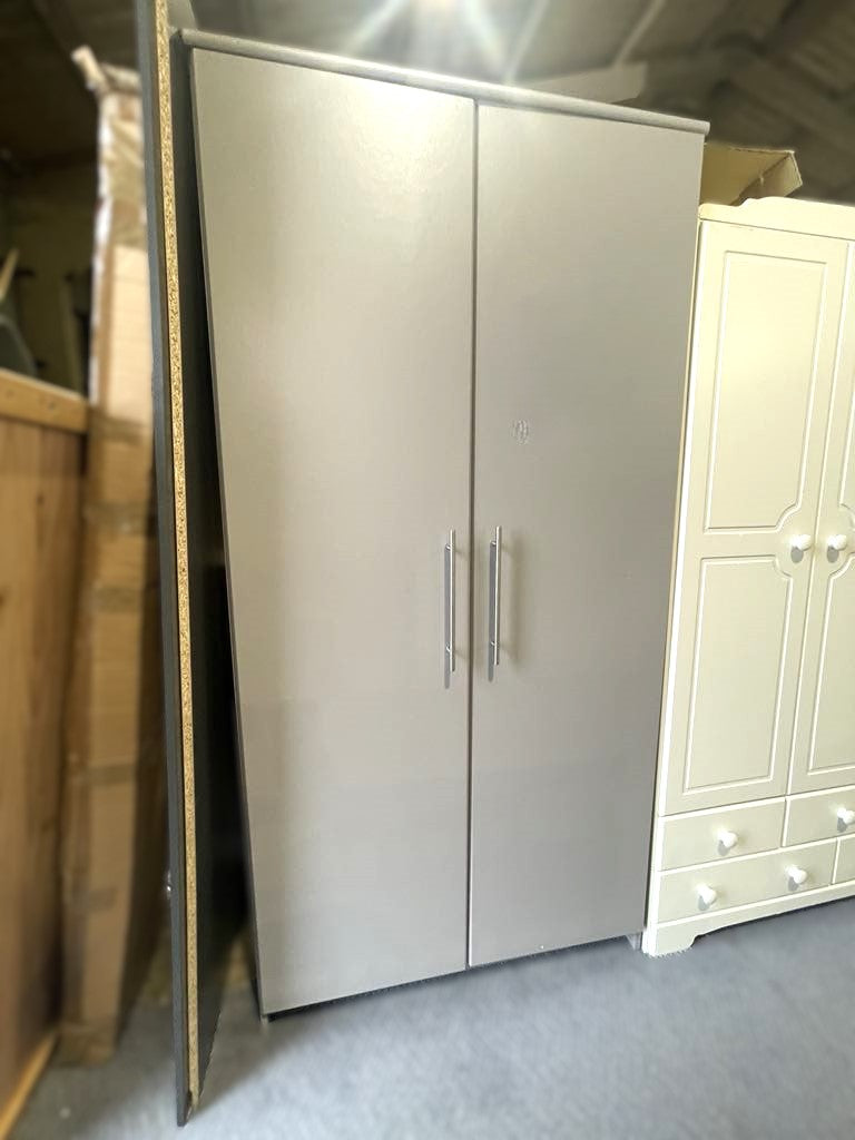 Assembled Normandy Large 2 Door Wardrobe - Grey