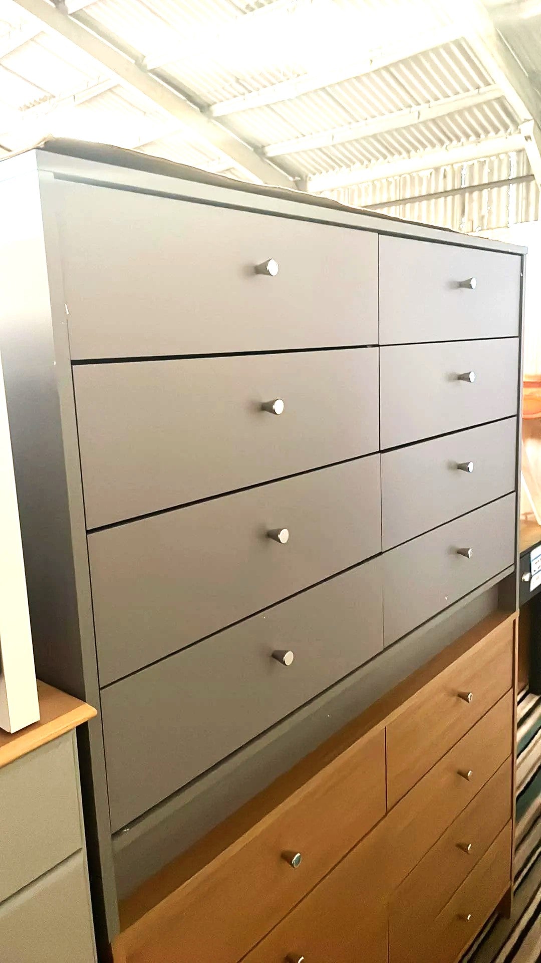Assembled Malibu 4 + 4 Drawer Chest - Grey