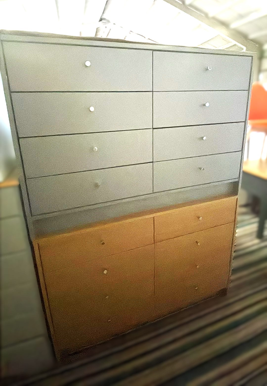 Assembled Malibu 4 + 4 Drawer Chest - Grey