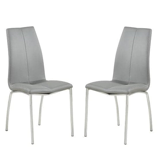 Pair Milo Curve Back Chairs - Grey