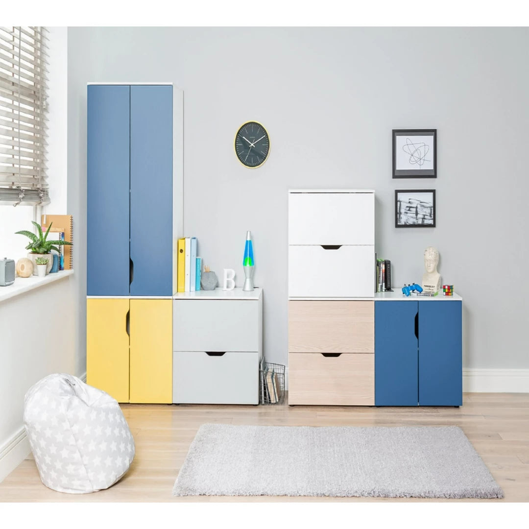 Assembled Habitat Kids Pod 2 Piece 2 Door Low Chest of Drawers - White