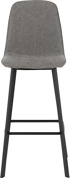 Assembled Pair of Bar Chairs in Grey Faux Leather