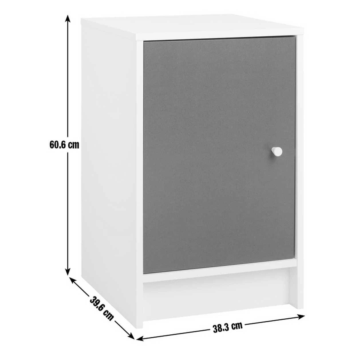 Kids Malibu 1 Door Bedside Table - White & Pink