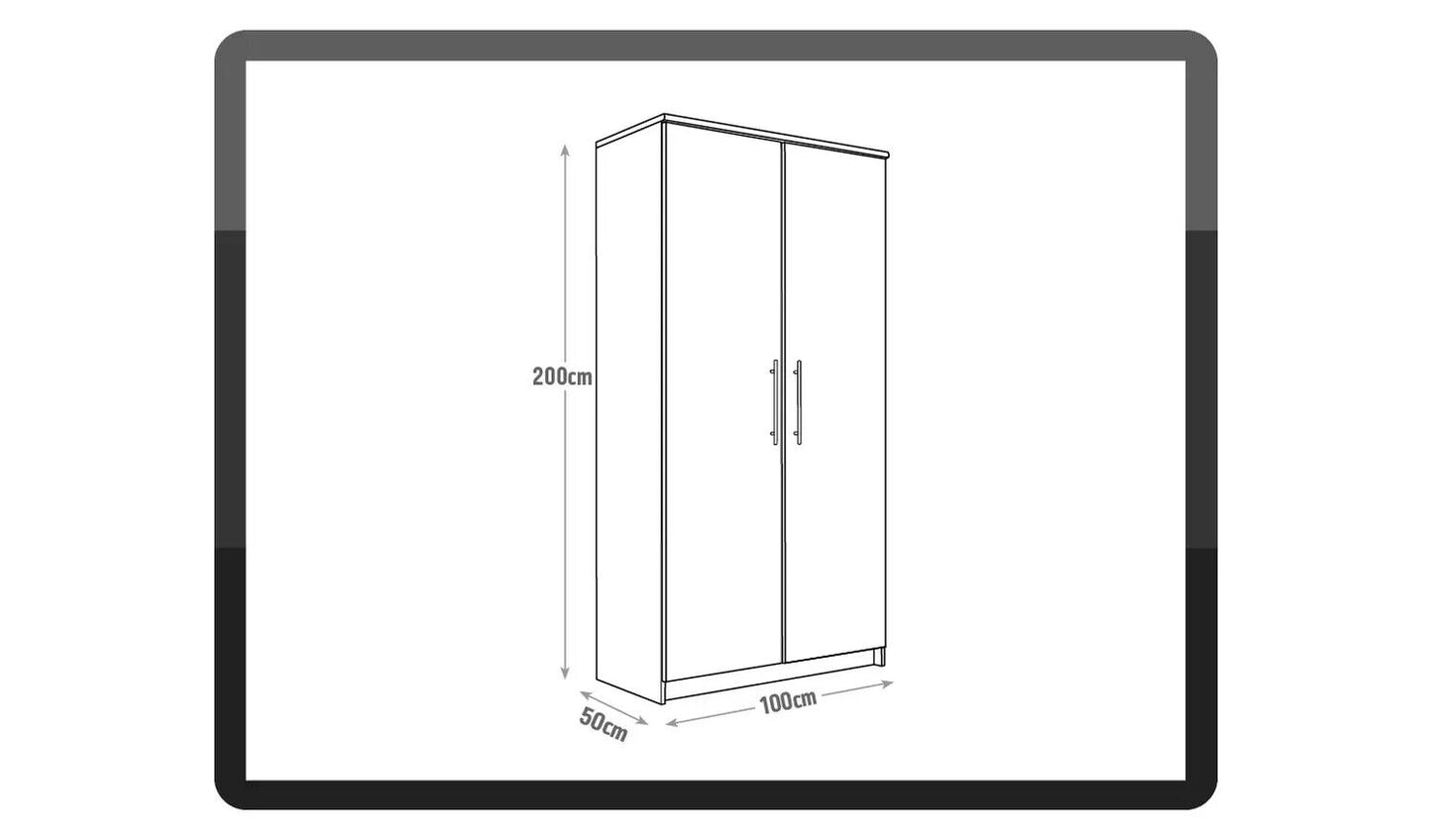 Normandy Large 2 Door Wardrobe - Grey
