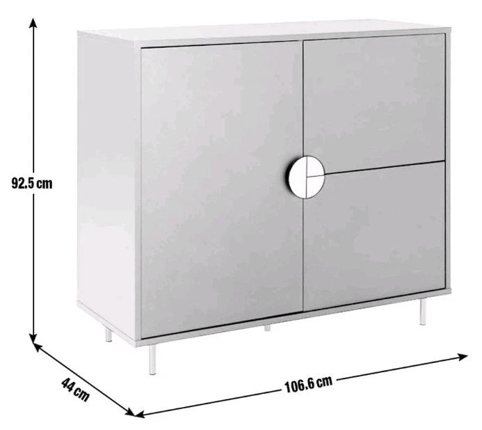 Assembled Habitat Nara 3 Door Drinks Cabinet - Black