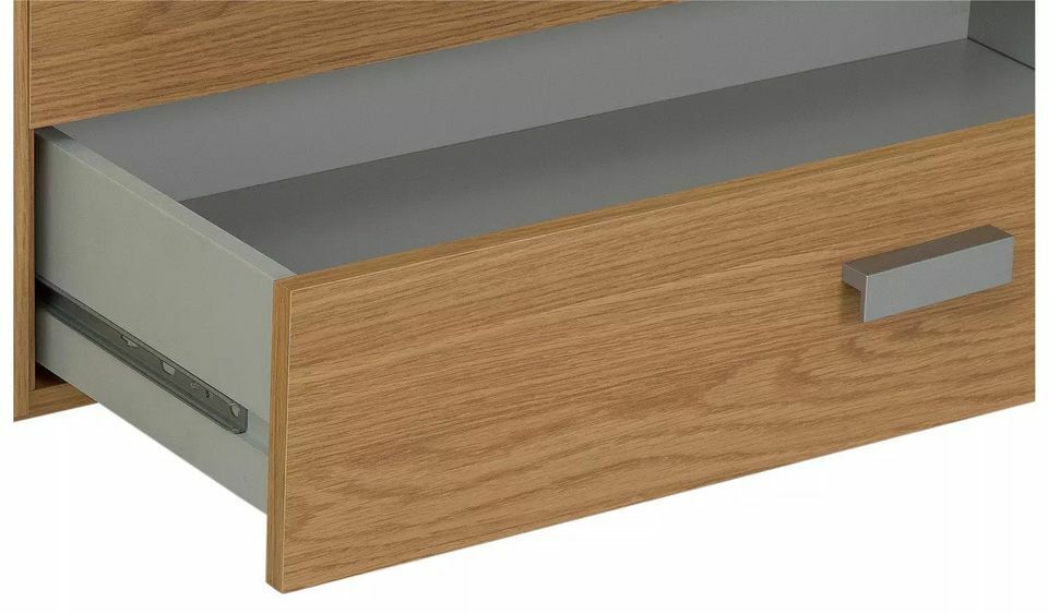 Capella 4 Door Mirrored Wardrobe - Oak Effect