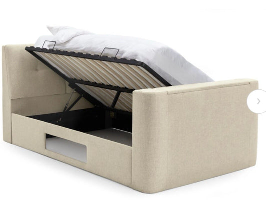 Jakob Double TV Ottoman Bed Frame - Natural