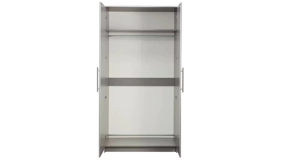 Assembled Normandy Large 2 Door Wardrobe - Grey