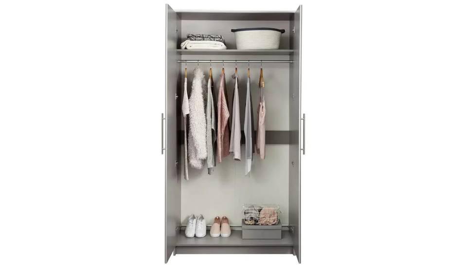 Assembled Normandy Large 2 Door Wardrobe - Grey
