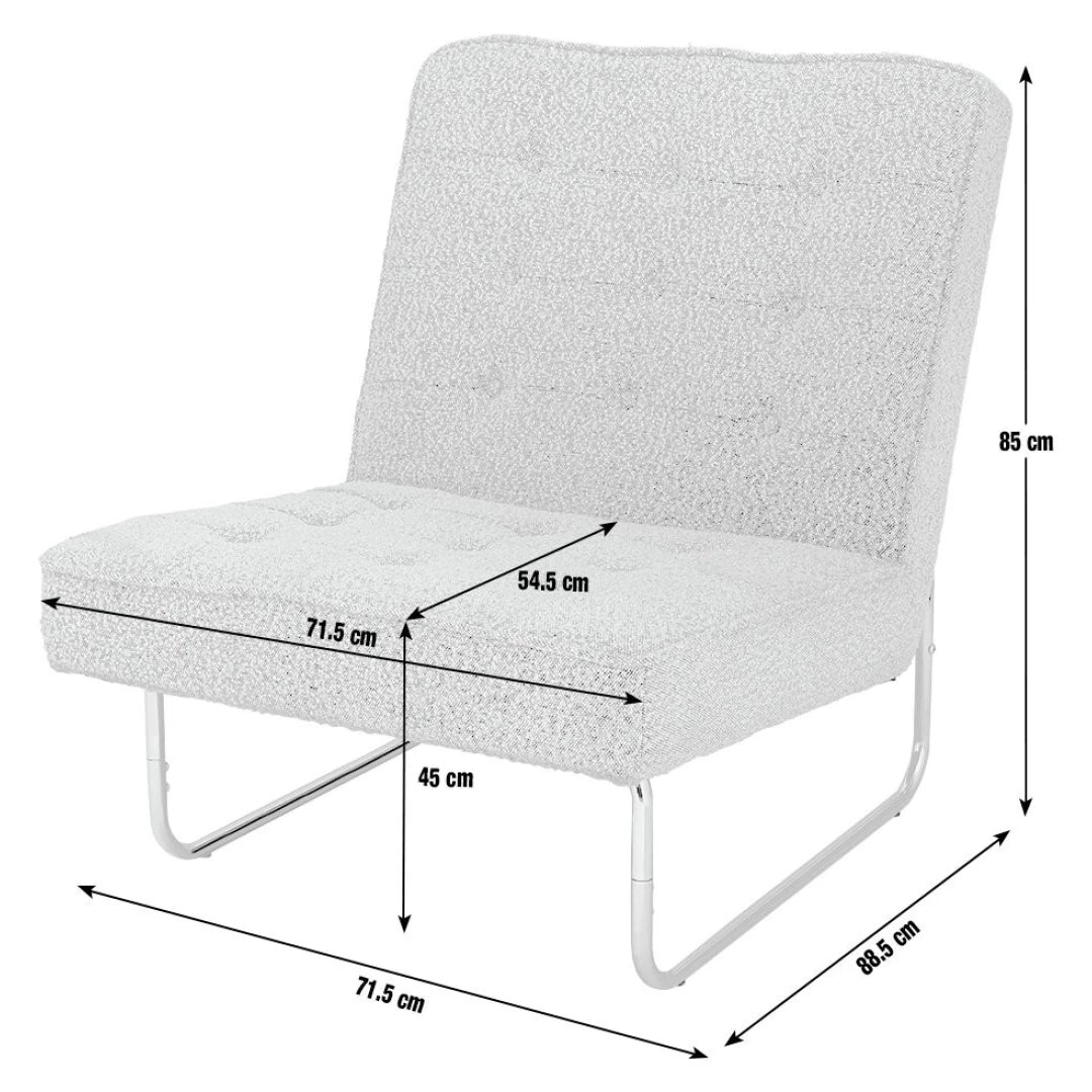 Assembled Duomo Boucle Tubular Chair - Grey